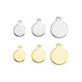 5mm 6mm 7mm 8mm 10mm Flat Round Charm Hot Sale Custom logo Stainless Steel Disc Tag Charm Pendant for Jewelry Making