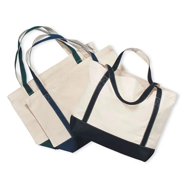 Custom Heavy Duty Reusable Shopping Bag 22" Zipper Closure Adjustable Cotton Strap Handle Gusset Heavyweight Cotton Canvas