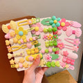 14pcs/set Cute Flower Bowknot Candy Color Kid Hair Clips Hairpins Barrettes Hair Pin Accessories for Girls