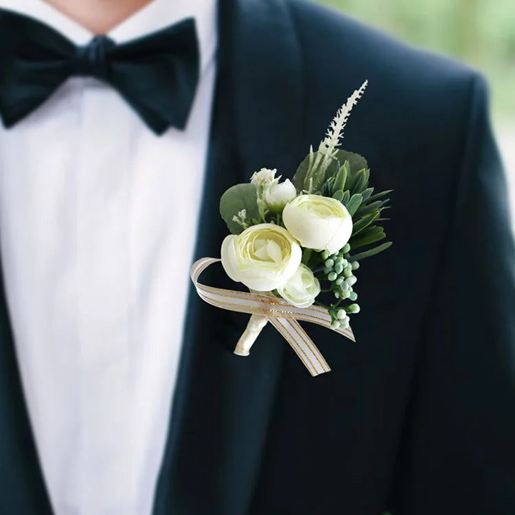 Morili Wedding Corsage Bridegroom Bridal Lapel Wedding Bridesmaid Sister Group Wrist Flower Suit Lapel  MSC016