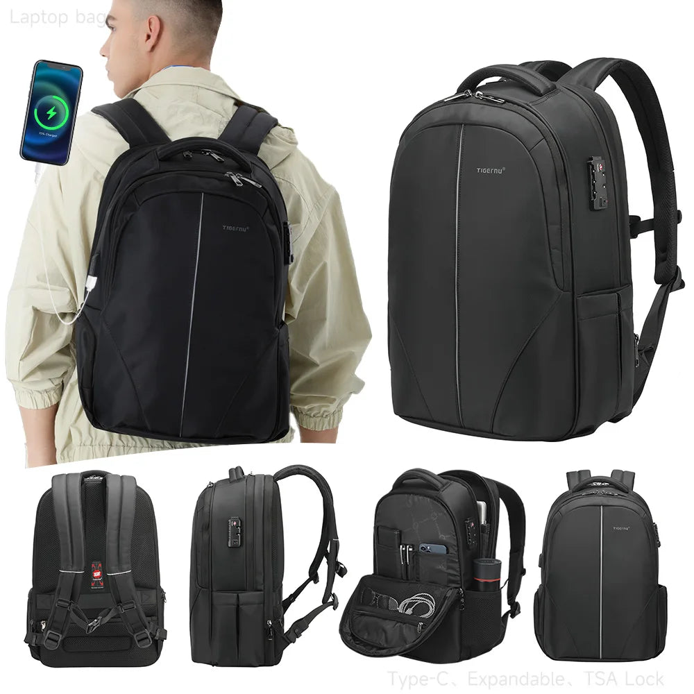 USB Laptop Backpack Nylon Night Security Suspension Zipper Outdoor Hiking TSA Anti-Theft Men's Backpacks Backpack for Men