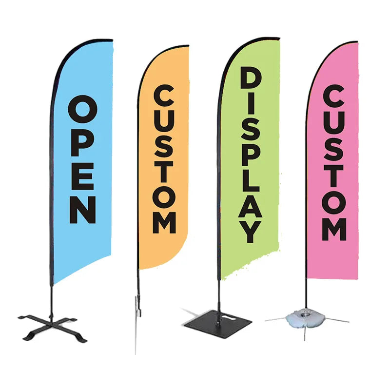Custom Logo Teardrop Flag Banner Outdoor Advertising Beach Flag with Premium Quality Printed Promotional Flags