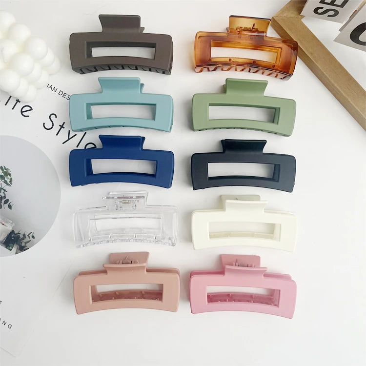 10pcs/set Hot Sale Trendy Rectangle 4.2inc Big Hair Clips for Thick Hair Nonslip Banana Hair Claw for Women