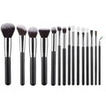 High Grade 12-Piece Makeup Brush Set with Goat Hair Fan Brush Double Eyebrow Pencil-Wood Handle Embossed Logo
