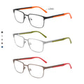 2025 Latest Trend Unisex Vintage Square Metal Frame Glasses with Durable Rubber Temples for Youth Sport & Business Elegance