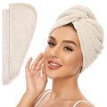 Women's White Hair Wrap Towel - Hair Drying Towel Wrap Mothers Day Gift Hair Turban Wrap