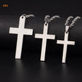 Dina Fast Shipping New Arrival Tarnish Free Fashion Hip-hop Simple Jesus Cross Men's Silver Plated Stainless Necklace Chain