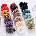 Wholesale Fashion Women Accessory Bulk Elastic Hair Ties Solid Color Hair Bands Girls Satin Silk Hair Scrunchies