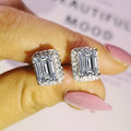 CAOSHI Women&Girls Personality Dress-up Ear Jewelry Classic Rectangle Appearance Noble Silver Color Elegant Wedding Stud Earring