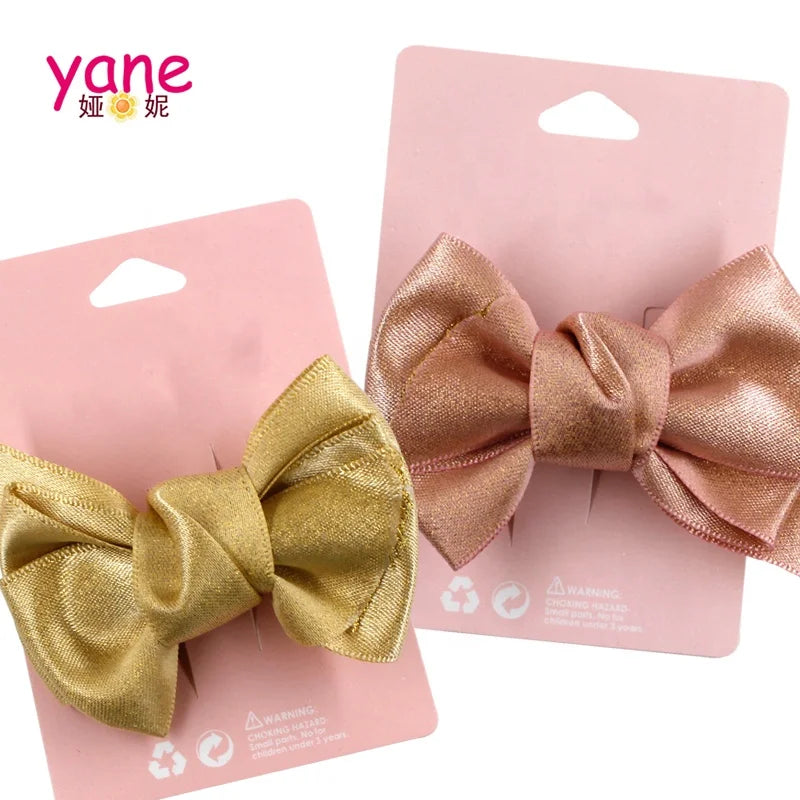 Fashion Cloth Bows Hair Clips Girls Sweet Bowknot Barrette Solid Hairpin Headwear Ladies Hair Accessories Ornaments