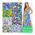 Custom Digital Printed Poplin Floral Shirt Fabric Wholesale 100% Cotton Lawn Muslin Fabric by the Yard for Clothing