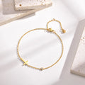 Minimalist Zircon Cross Anklet 18K Gold Plated Anklet Stainless Steel Anklets for Women