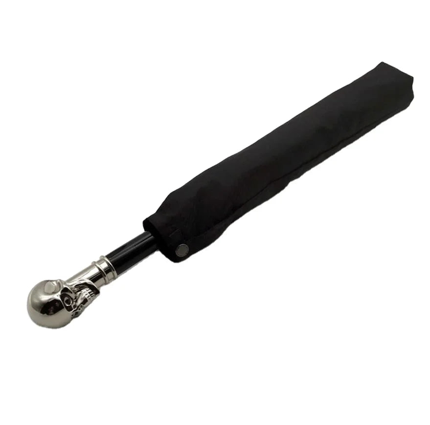 Two-fold Sun protection Folding Self-opening Customized Personalized Skull Shape Handle Umbrella