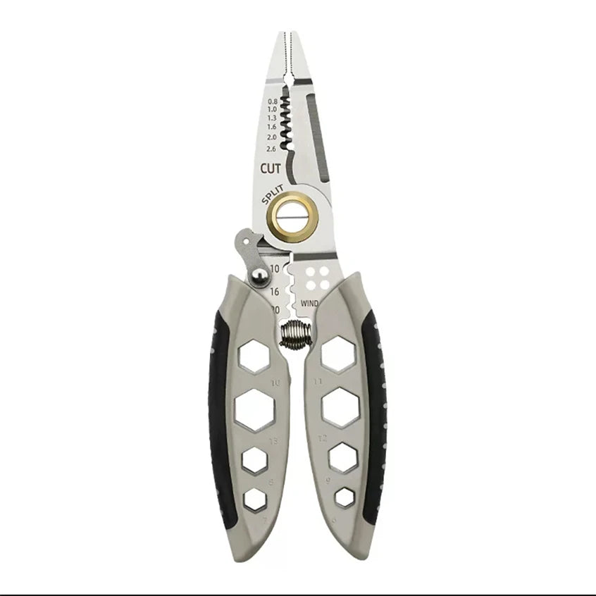 16-in-1 Multi-Functional Electrician Crimping Pliers Wire Stripping Tool Steel Copper Combination Pliers Plastic Handle Cutting