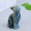 Hand Carved Natural Blue Onyx Egyptian Cat Statue High Quality Gemstone Crystal Sculpture Religious Figurine Home Decoration