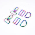 Wholesale rainbow Metal d Ring Buckle Swivel Snap Hooks Slider Adjuster Buckle for Sale