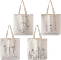 New Women Teenagers Recycled Tote Bags Custom Printed Floral Plant Logo Canvas Cotton Custom Promotion Shopping Bag With Logo