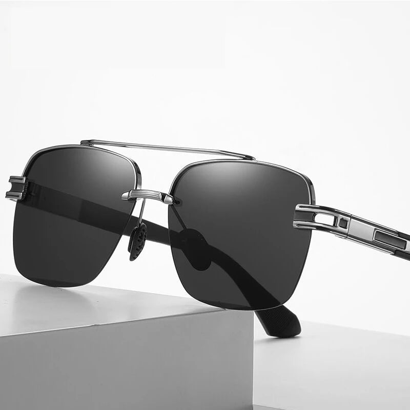 A671 Outdoor frameless driver pilot men big two bridge sunglasses polarized