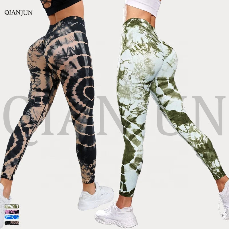High Waist Seamless Yoga Pants With Dyed Hip Lift Feature Fitness & Running Sports Leggings