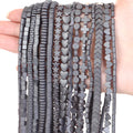 Natural Stone Beads Matte Black Hematite Moon Square Star Shape Spacer Loose Beads for Jewelry Making DIY Bracelet Accessories