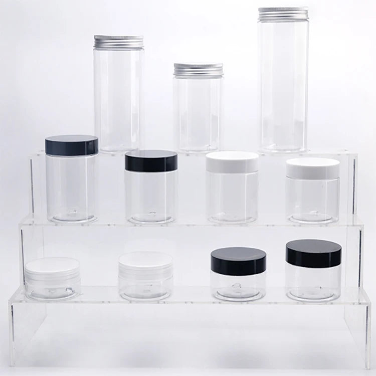 40ml Round PET Transparent Plastic Can with White Cap for Eye Cream and Skin Care Cosmetics