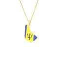 New Map Jewelry Stainless Steel Colorful Barbados Island Pendent Necklace