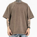 Custom Cut and Sew T Shirt 100% Cotton Graphic Printing Heavyweight Bleach Acid Washed Vintage Plus Size Men Oversize Tshirt