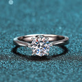 Silver 925 Original 1 Carat Brilliant Cut Moissanite Wedding Ring D Color Gemstone Jewelry Birthday Gift Moissanite Rings