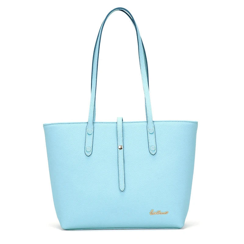 Women's Luxury Genuine Leather Handmade Tote Bag with Open Closure and Letter Decoration Custom Design