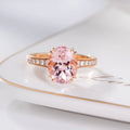 Simple Natural Morganite Wedding Diamond Ring Classic Engagement  Rings 18k Gold  Jewelry