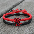 Pulsera De Cuerda Tibetan Hand-woven Adjustable Lucky Knot Black Red String Rope Bracelet for Men and Women