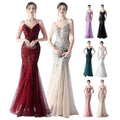 31562 # High End Luxury Evening Dresses Positioning Sequin Flower Mesh Craft Bead Formal Dresses Long Bridesmaid Dresses
