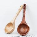 Wholesale  Creative Solid Wood Soup Spoon with Long Handle Eco-Friendly for Serving Soups and Giveaways