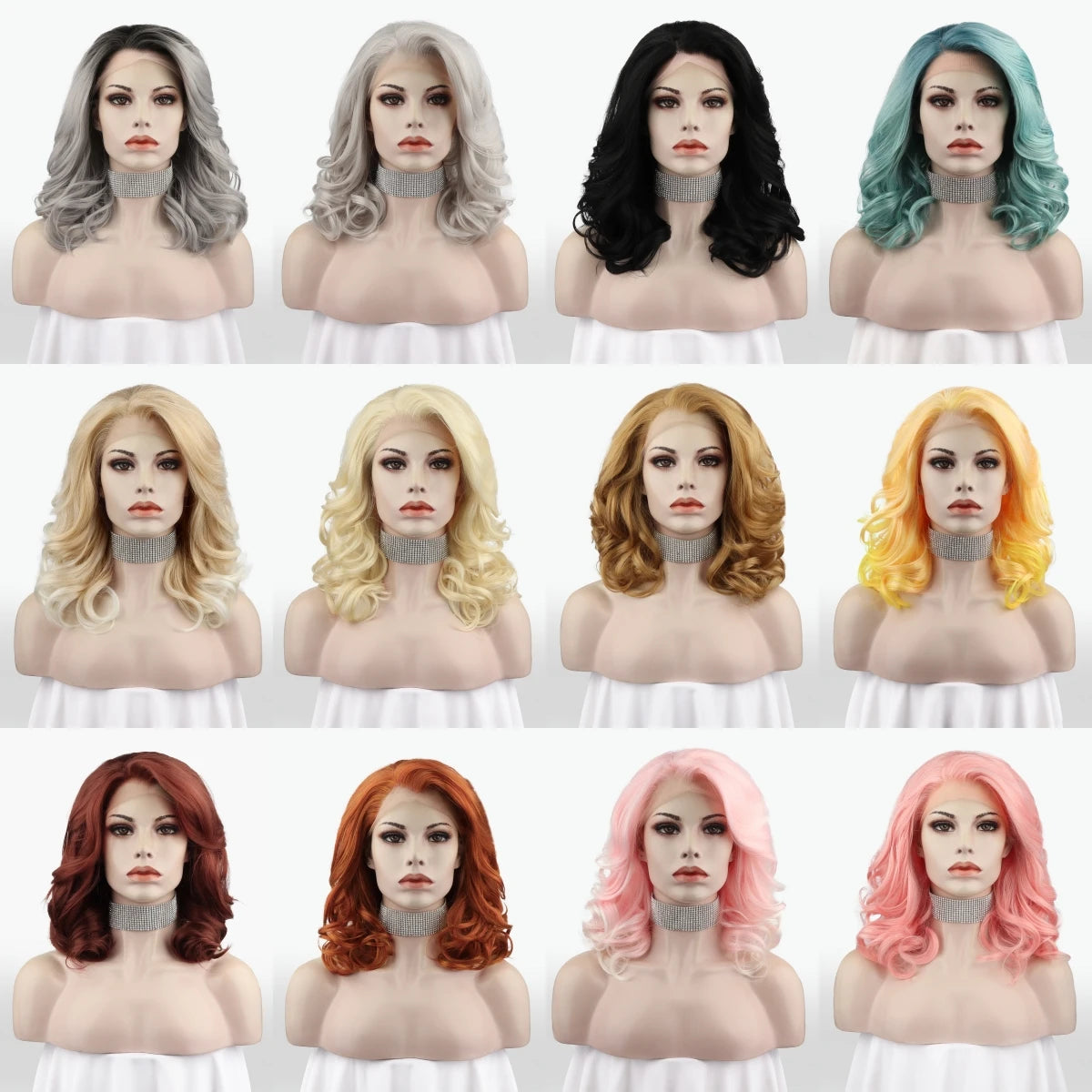 Celebrity Futura Heat Resistant Black Hair Wigs 16 Inch Short Shoulder Length Body Wave Synthetic Lace Front Daily Wig