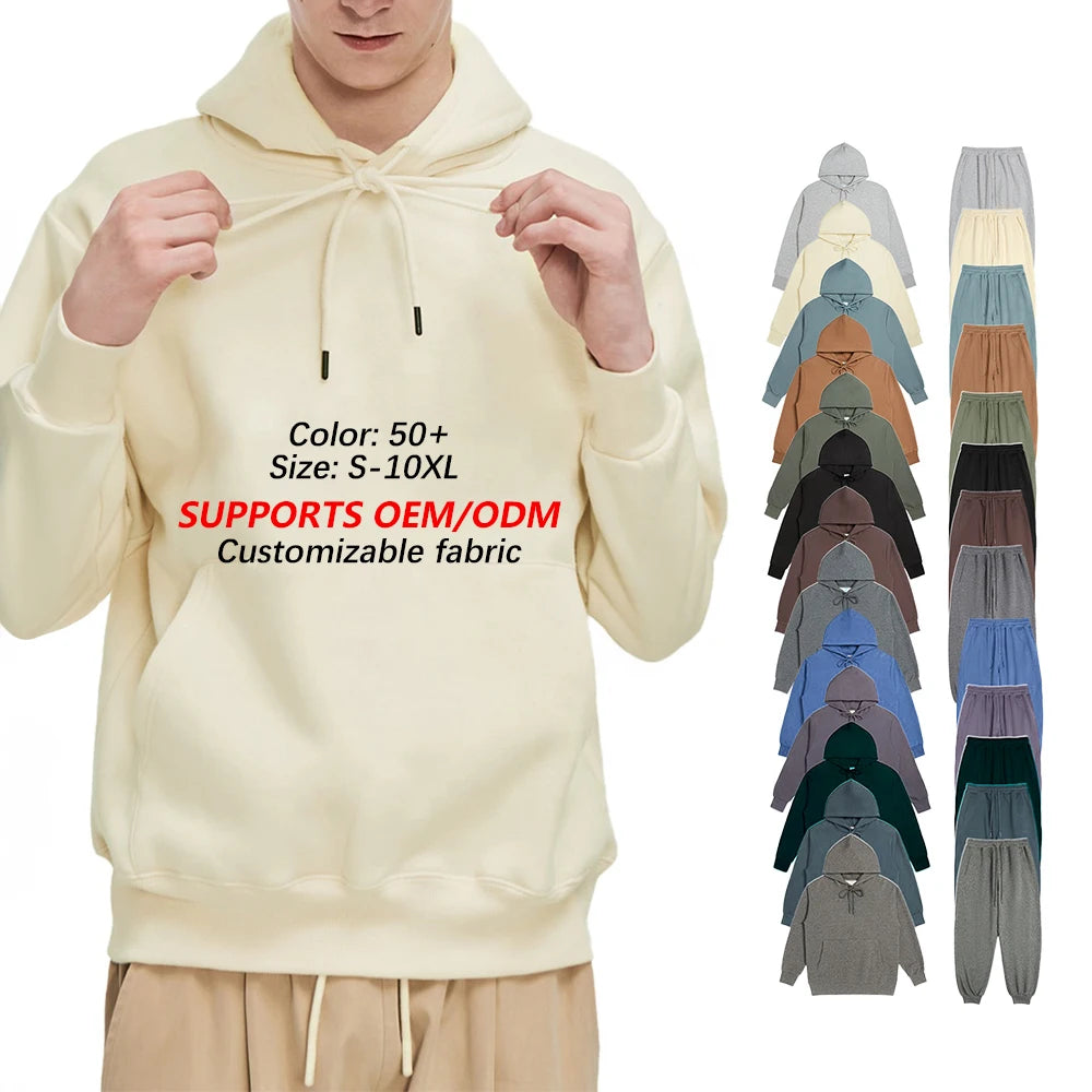 Wholesale Custom Logo Design Printed Solid Autumn Heavyweight Cotton Pullover Hoodie