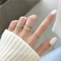 Wholesale Plain Wavy Line 5pcs Set Ring