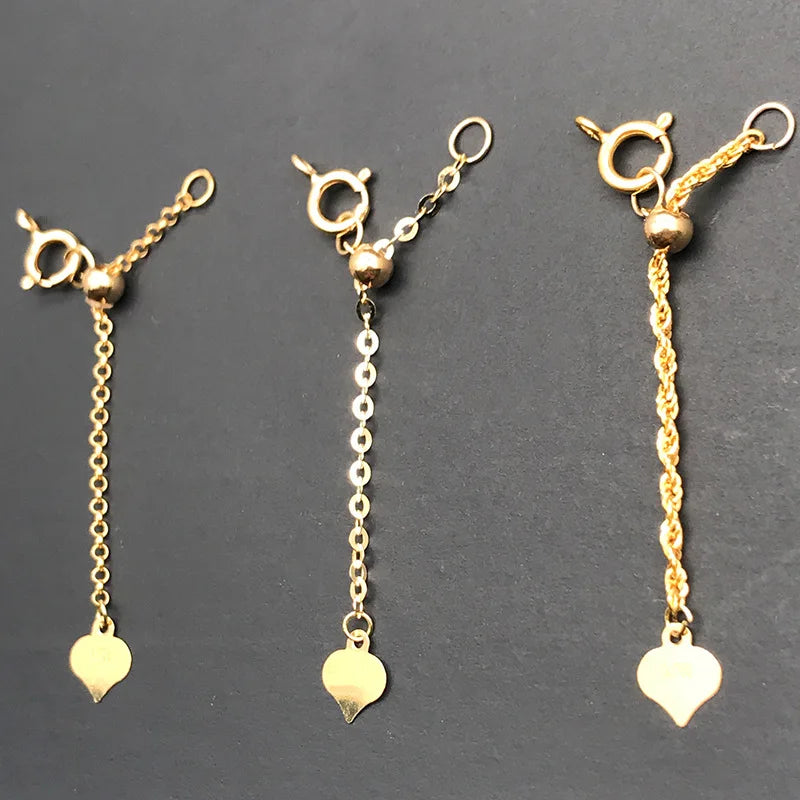 AU750 Lobster Spring Clasp Real 18K Gold Clasp for Jewelry Making Heart Extender Chain Custom Logo Handmade Jewelry Findings