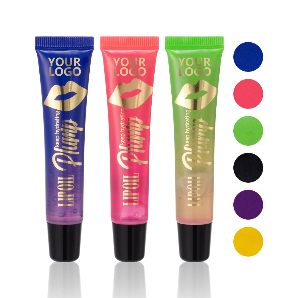 Own Brand Transparent Lip Gloss Temperature Change Rolling Lip Balm Oil Cosmetic Lipstick Makeup