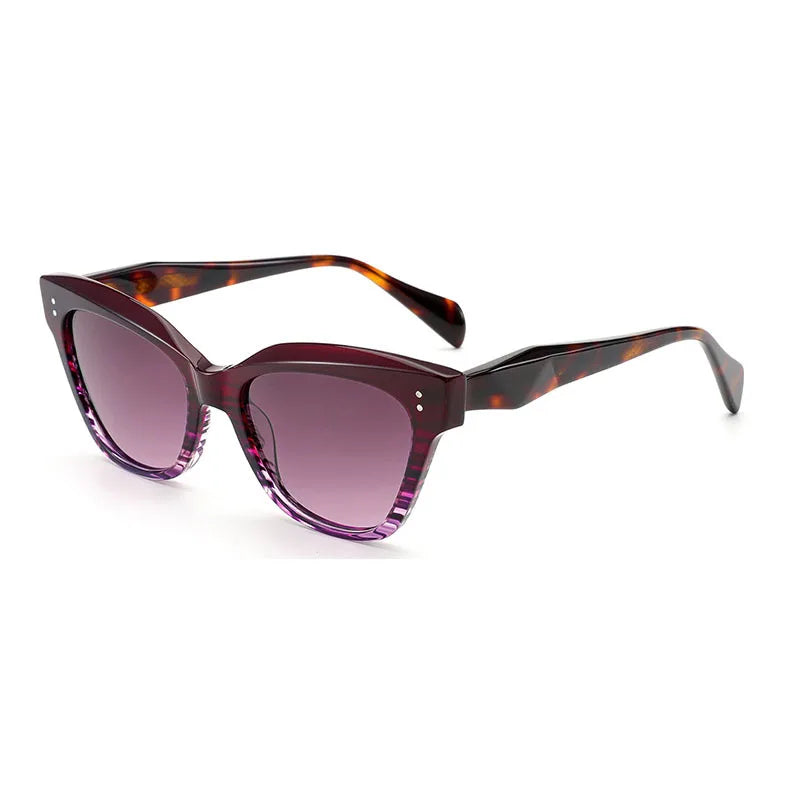 Custom Logo 2025 Sunglasses for Men Cat Eye Polarized Sunglasses Women Brand Black Acetate Sunglasses