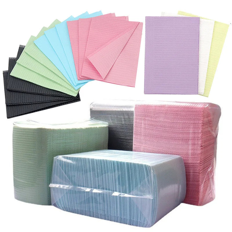 Disposable Waterproof Eyelash Extension Nail Art Paper Pads 125pcs 3ply Sheet Table Mat for Beauty Salon