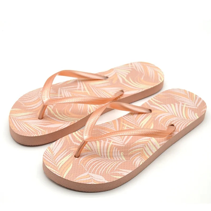 Ladies PE Slipper for Wholesale Customization Printing Design Fashion Flip Flops