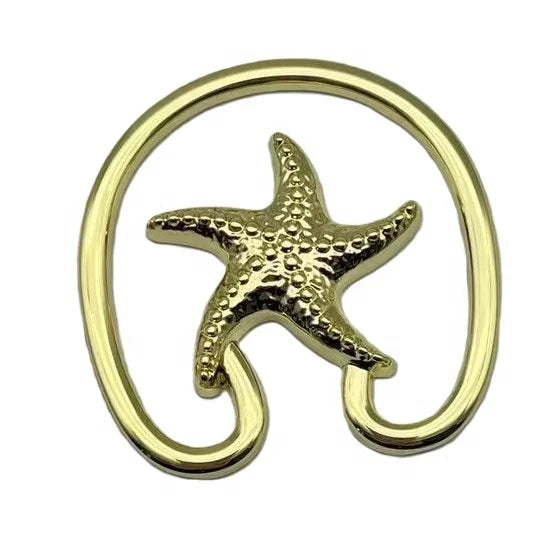 Custom Starfish Strap Series Metal Buckle Alloy and Zinc for Bra Straps Accessories Elegant Swimwear Decoration