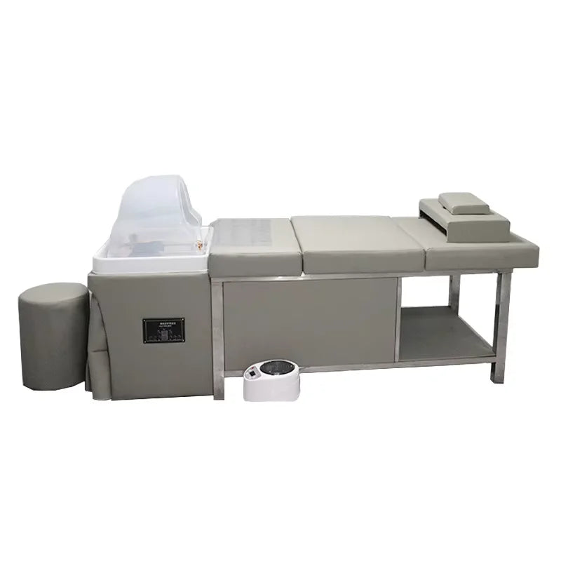 JINCHENG Modern Multifunction Black Synthetic Leather Shampoo Bed Electric Massage Shampoo Chair for Hair Salon Furniture