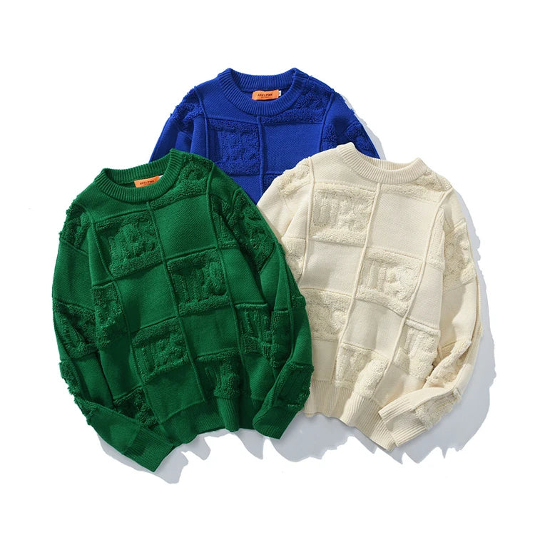 Custom logo Knitwear Knitted Knitting Design Unisex Cotton Plus Size Winter Crew Neck Knit Custom Pullover Men Sweater