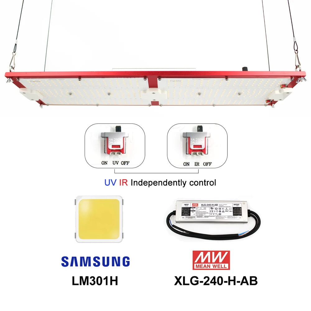 UV IR Switch Figolite 240w LM301H Mix 660nm With UV IR LED Panel Board Full Spectrum Grow Lights for 2*4ft Area
