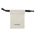 Custom Logo 8oz Natural Canvas Drawstring Pouch Recyclable Liquid Soap Bag Ribbed Ribbon Silk Screen Printing