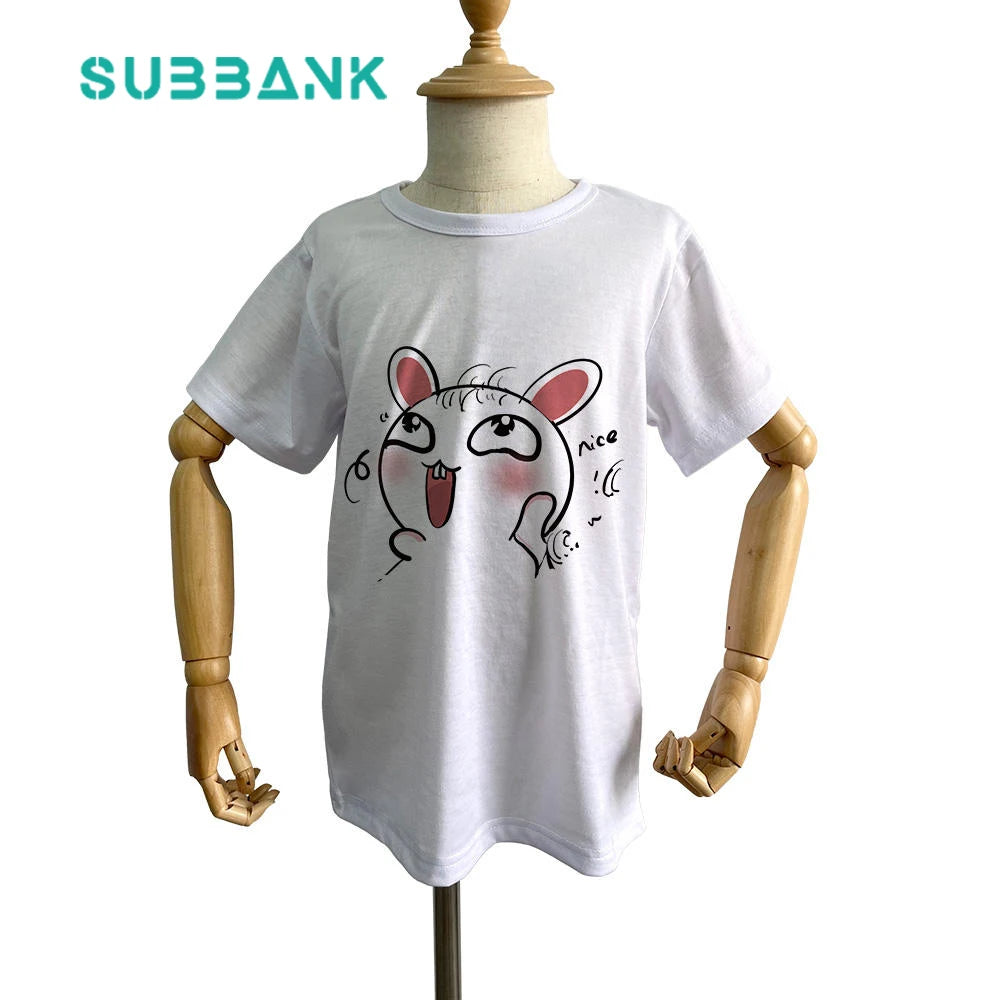 Subbank Wholesale All Color Sublimation Shirts Blanks Polyester Cotton Like T-shirt Custom Printing Kids Sublimation Tshirts