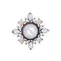 Vintage Antique Gold Metal Baroque Pearl Fashion Brooches for Women AB Rhinestone Flower Jewelry Brooch Pins