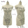 WDP-416 Latest Handmade Bridal Off the Shoulder Strass Bodice Long Dress Panels Crystal Applique for Wedding Dresses
