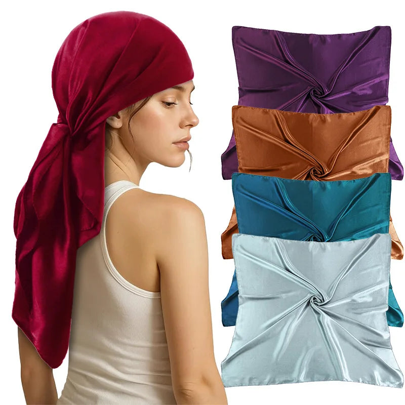35 Inch Satin Head Scarves Bulk for Women Silk Like Neck Scarf Large Fashion Satin Scarf Bandanas for Hair Wrapping and Sleeping